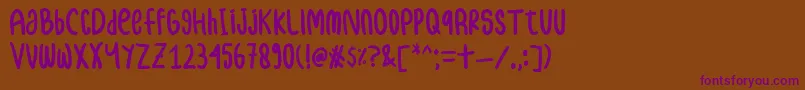 samble Font – Purple Fonts on Brown Background