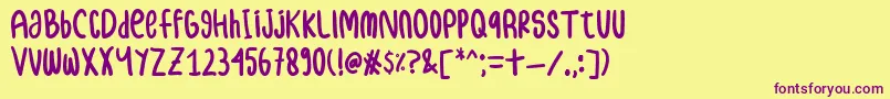samble Font – Purple Fonts on Yellow Background