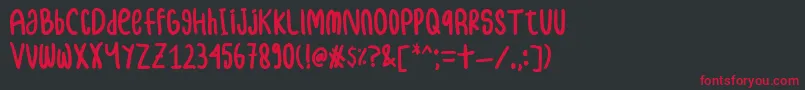 フォントsamble – 黒い背景に赤い文字