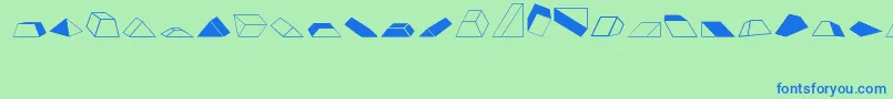 Czcionka Shapes2 – niebieskie czcionki na zielonym tle