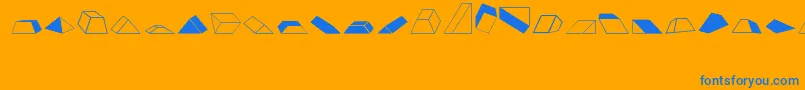 Shapes2-Schriftart – Blaue Schriften auf orangefarbenem Hintergrund