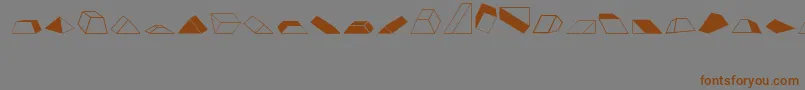 フォントShapes2 – 茶色の文字が灰色の背景にあります。