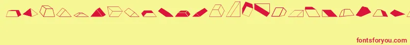 Shapes2 Font – Red Fonts on Yellow Background