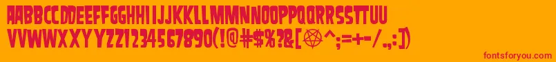 Samdan Font – Red Fonts on Orange Background