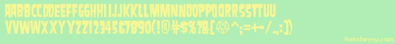 Samdan Font – Yellow Fonts on Green Background