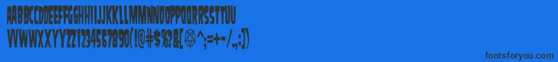 Czcionka SamdanCondensed – czarne czcionki na niebieskim tle