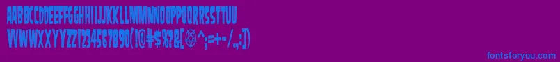 フォントSamdanCondensed – 紫色の背景に青い文字