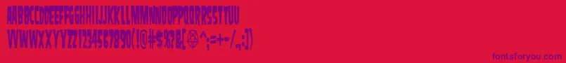 Fonte SamdanCondensed – fontes roxas em um fundo vermelho