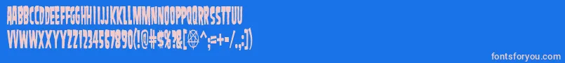 SamdanEvilCondensed Font – Pink Fonts on Blue Background
