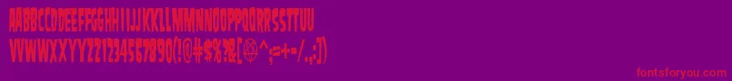 SamdanEvilCondensed Font – Red Fonts on Purple Background