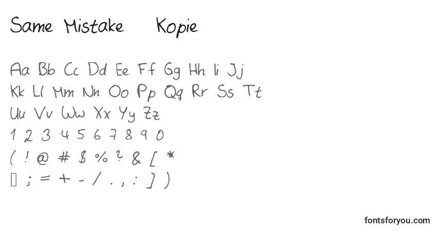 A fonte Same Mistake   Kopie – alfabeto, números, caracteres especiais