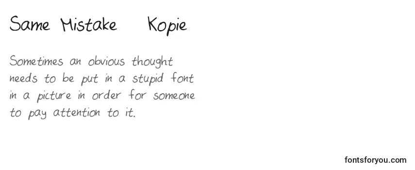 Review of the Same Mistake   Kopie Font
