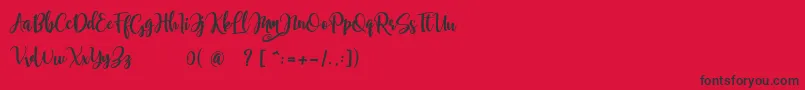 samellya Personal Use Font – Black Fonts on Red Background
