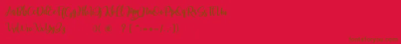 samellya Personal Use Font – Brown Fonts on Red Background
