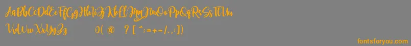 samellya Personal Use Font – Orange Fonts on Gray Background
