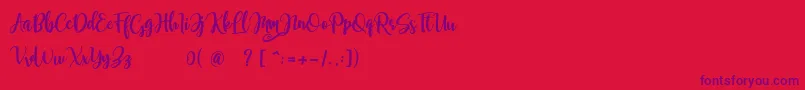 samellya Personal Use Font – Purple Fonts on Red Background