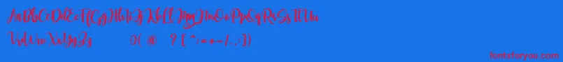 samellya Personal Use Font – Red Fonts on Blue Background