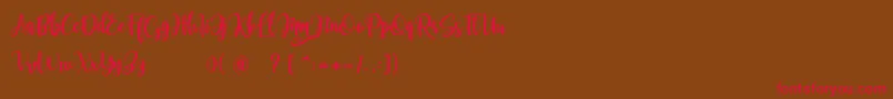 samellya Personal Use Font – Red Fonts on Brown Background