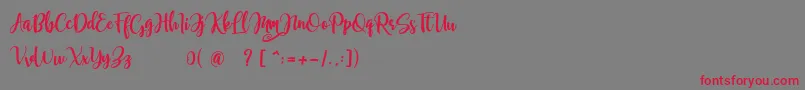 samellya Personal Use Font – Red Fonts on Gray Background