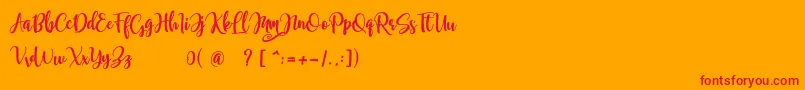 samellya Personal Use Font – Red Fonts on Orange Background