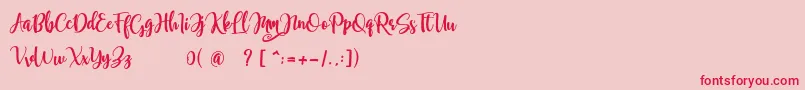 samellya Personal Use Font – Red Fonts on Pink Background