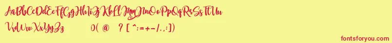 samellya Personal Use Font – Red Fonts on Yellow Background