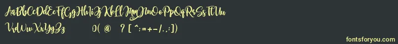 samellya Personal Use Font – Yellow Fonts on Black Background