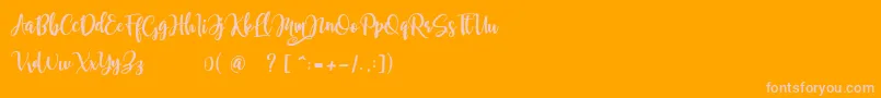 samellya Personal Use Font – Pink Fonts on Orange Background