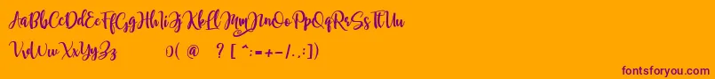 samellya Personal Use Font – Purple Fonts on Orange Background
