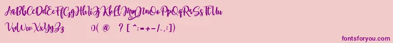 samellya Personal Use Font – Purple Fonts on Pink Background
