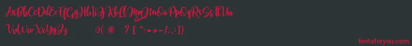 samellya Personal Use Font – Red Fonts on Black Background