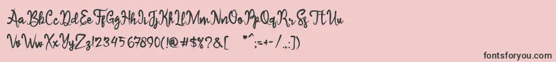 Шрифт Sameri Brush – чёрные шрифты на розовом фоне