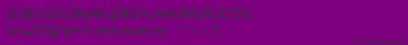 フォントSameri Brush – 紫の背景に黒い文字