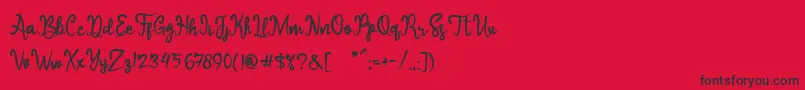 Sameri Brush-Schriftart – Schwarze Schriften auf rotem Hintergrund