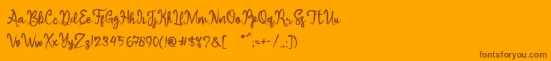 Шрифт Sameri Brush – коричневые шрифты на оранжевом фоне