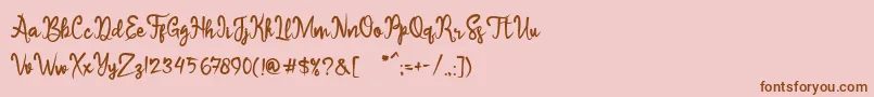 Шрифт Sameri Brush – коричневые шрифты на розовом фоне