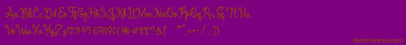 Sameri Brush-Schriftart – Braune Schriften auf violettem Hintergrund