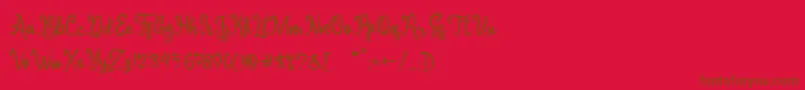 Sameri Brush-Schriftart – Braune Schriften auf rotem Hintergrund