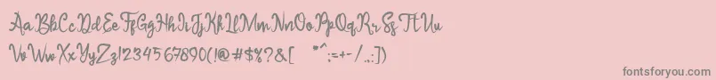 フォントSameri Brush – ピンクの背景に灰色の文字