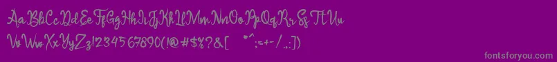 フォントSameri Brush – 紫の背景に灰色の文字