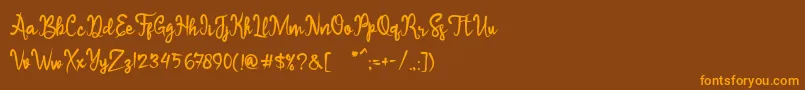 Sameri Brush Font – Orange Fonts on Brown Background