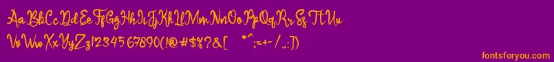 Шрифт Sameri Brush – оранжевые шрифты на фиолетовом фоне