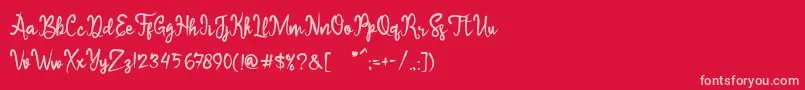 Sameri Brush Font – Pink Fonts on Red Background
