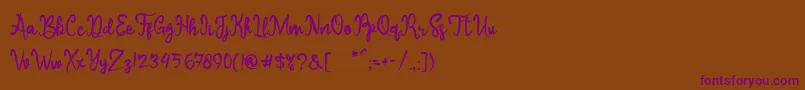 Sameri Brush Font – Purple Fonts on Brown Background
