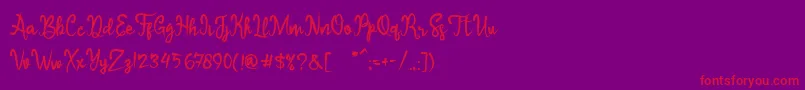 Sameri Brush-Schriftart – Rote Schriften auf violettem Hintergrund