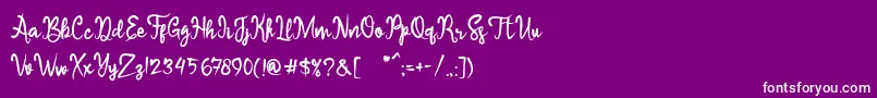 Шрифт Sameri Brush – белые шрифты на фиолетовом фоне