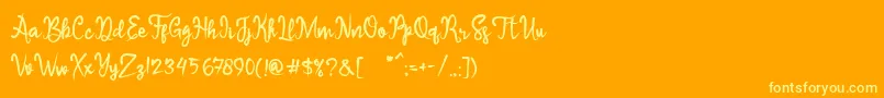 Шрифт Sameri Brush – жёлтые шрифты на оранжевом фоне