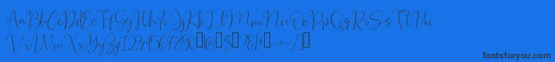 samira Font – Black Fonts on Blue Background