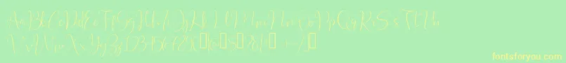 samira-fontti – keltaiset fontit vihreällä taustalla