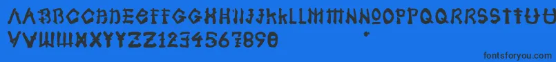 Czcionka Samoerai Typeface – czarne czcionki na niebieskim tle